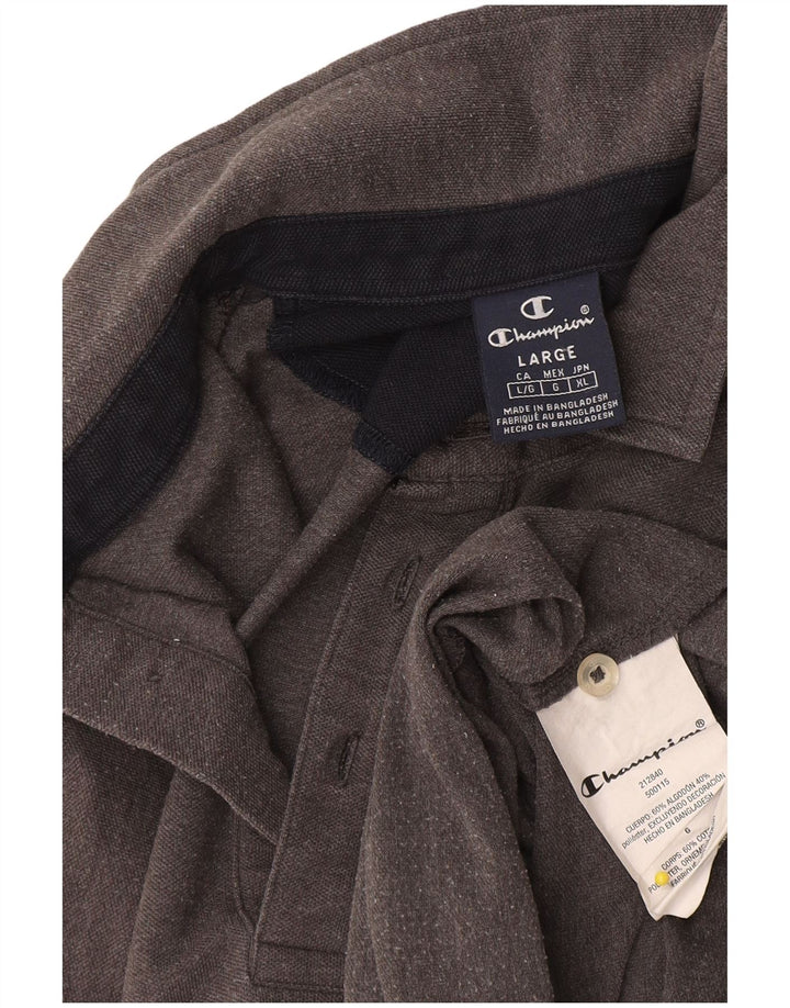 Champion Herren-Poloshirt, große, grau gesprenkelte Baumwolle