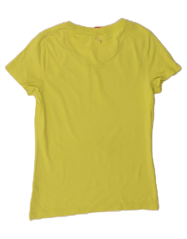 PUMA Womens T-Shirt Top UK 10 Small  Yellow Cotton Vintage Puma and Second-Hand Puma from Messina Hembry 