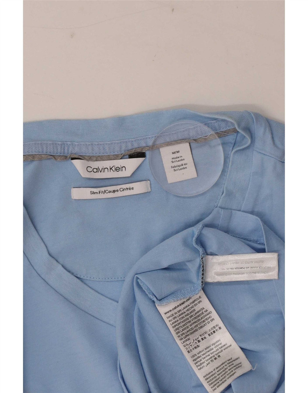 Calvin Klein Slim Fit T-Shirt-Oberteil für Herren aus mittelblauer Baumwolle