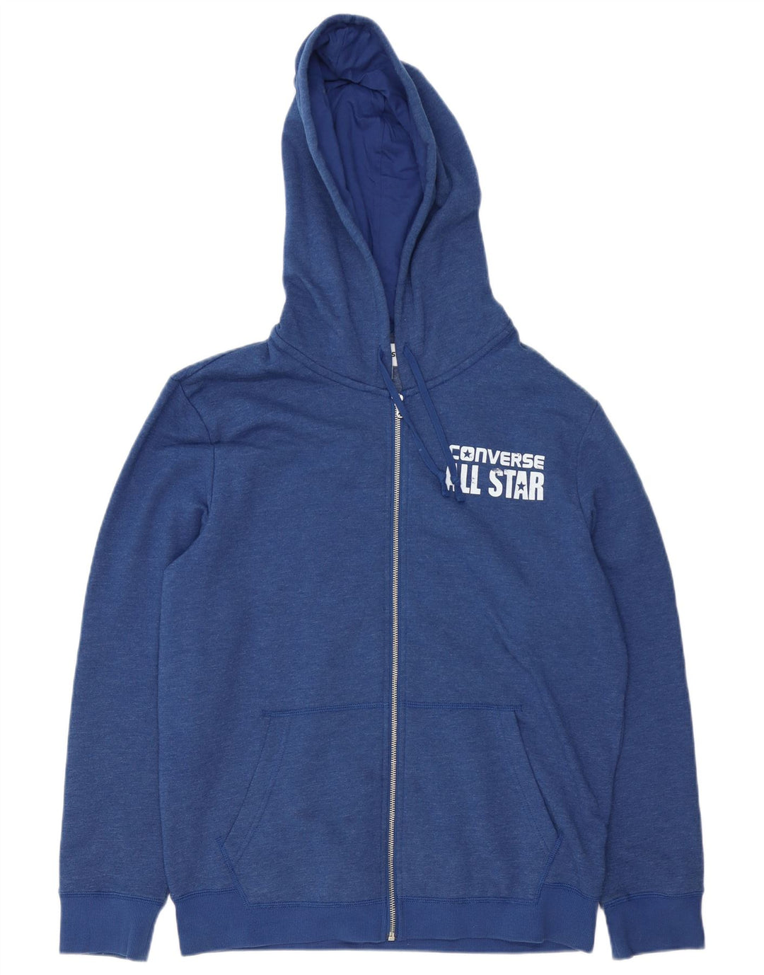 Converse Herren-Kapuzenpullover mit grafischem Reißverschluss, mittelmarineblaue Baumwolle