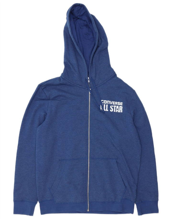 Converse Herren-Kapuzenpullover mit grafischem Reißverschluss, mittelmarineblaue Baumwolle