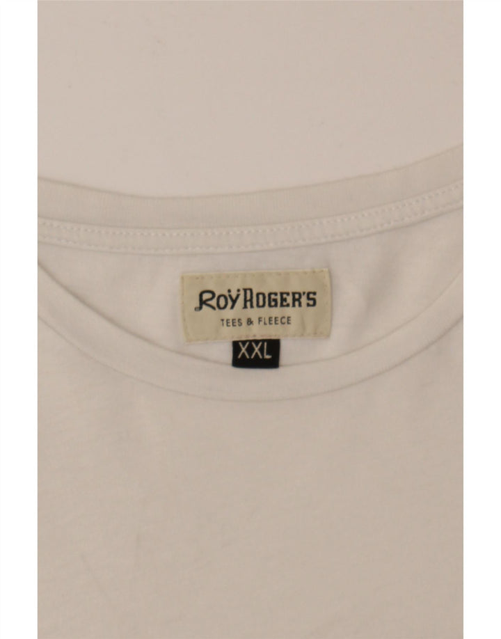 ROY ROGERS Womens Graphic T-Shirt Top 2XL White Cotton Vintage Roy Rogers and Second-Hand Roy Rogers from Messina Hembry 