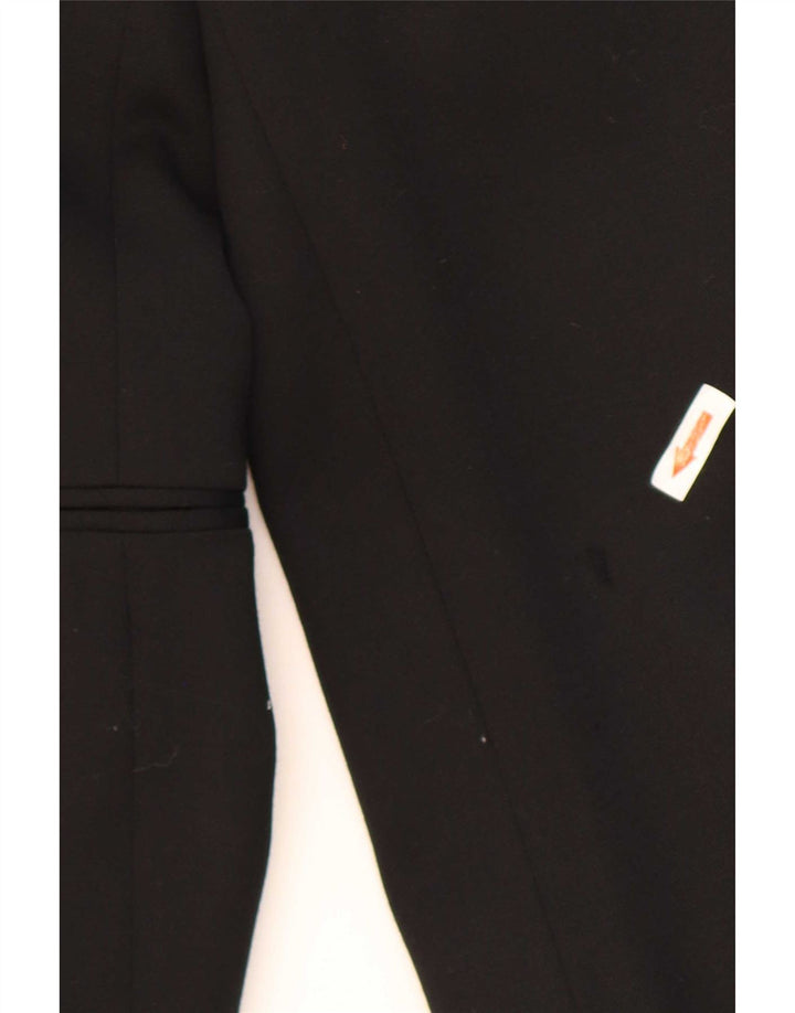 Roberta di Camerino Herren 1 Knopf Blazer Jacke IT 52 XL Schwarze Wolle