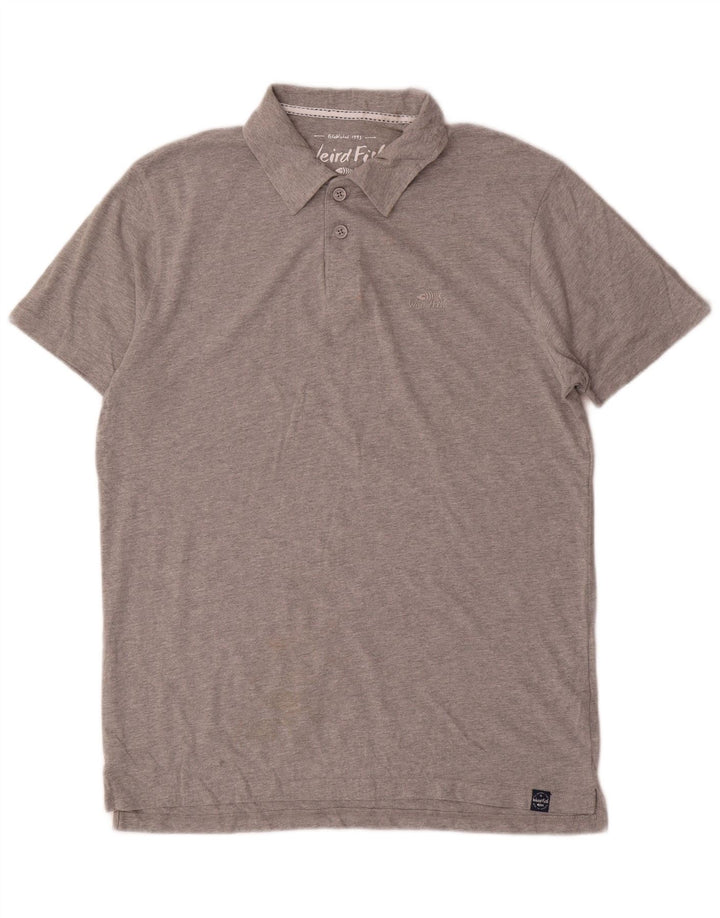 Weird Fish Herren-Poloshirt aus mittelgrauer Baumwolle