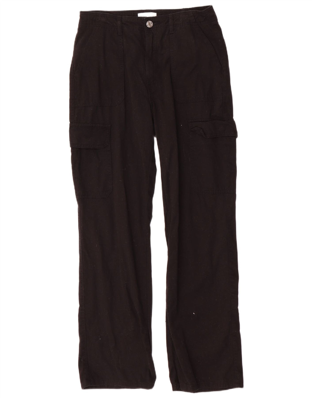 Gerade Cargohose für Damen von Zara, EU 40, mittelgroß, W30, L31, schwarze Baumwolle