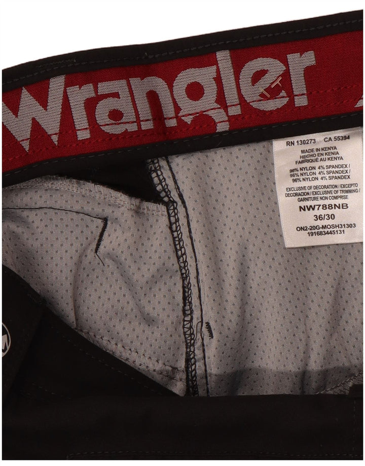 WRANGLER Gerade Cargohose für Herren, W36, L30, schwarzes Nylon