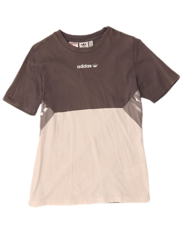 Adidas T-Shirt für Jungen, 13–14 Jahre, Grau, Colourblock-Baumwolle