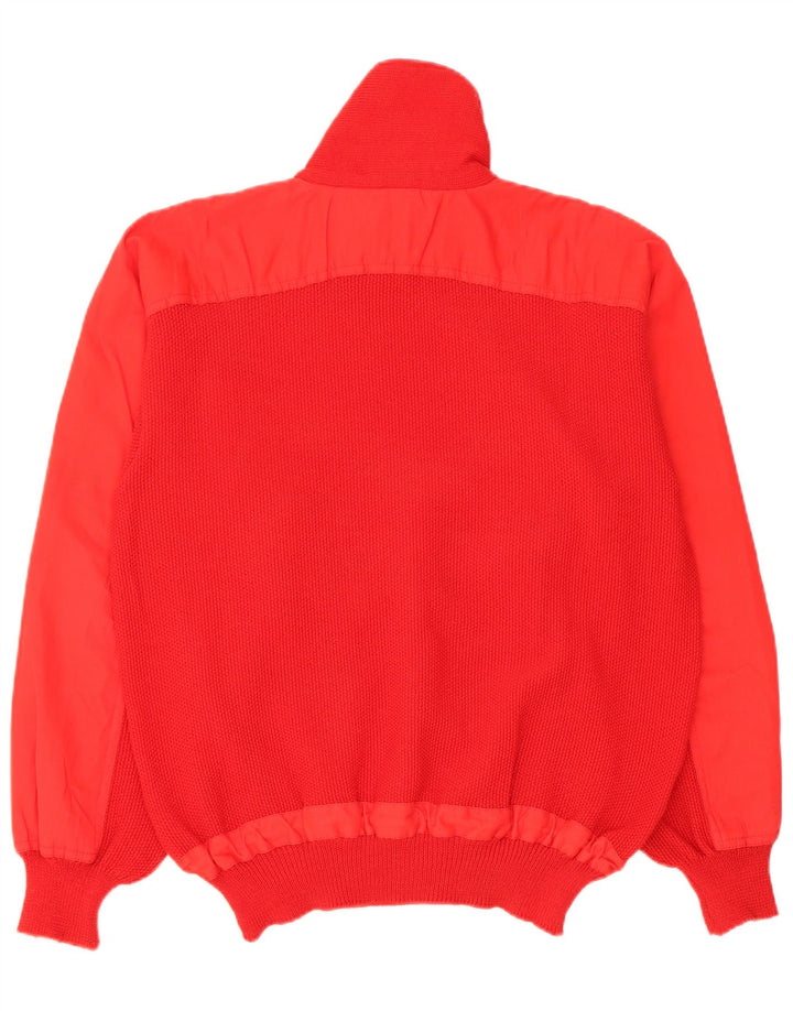 Rodrigo Herren-Anorak-Pullover mit Reißverschluss, IT 50, mittelrote Schurwolle