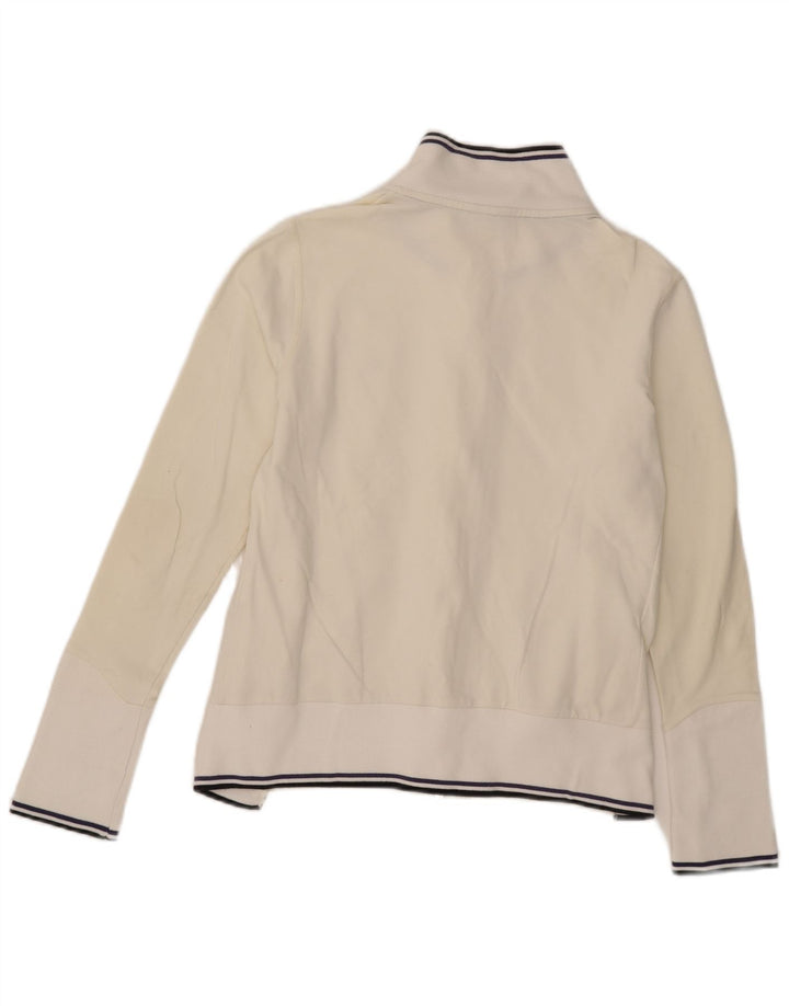 Ellesse Damen-Trainingsanzugoberteil, Jacke, UK 12, mittelweiß, gestreift, Baumwolle