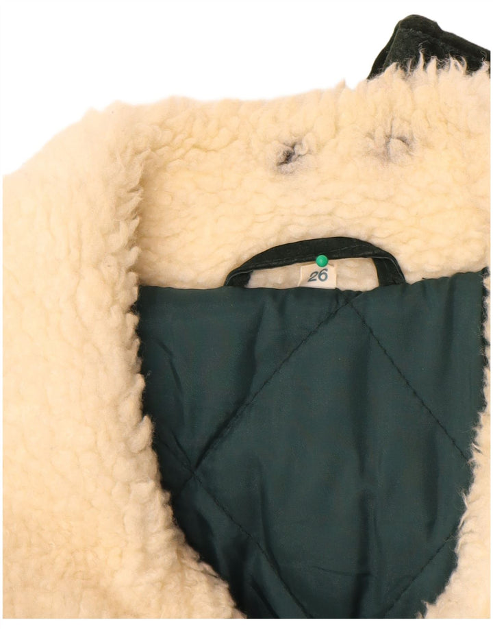 Vintage Herren Wildlederjacke UK 42 XL Khaki Geometrische Wolle