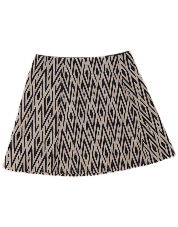 Zara Damen Trafaluc Minirock Medium W28 Marineblau Geometrisch