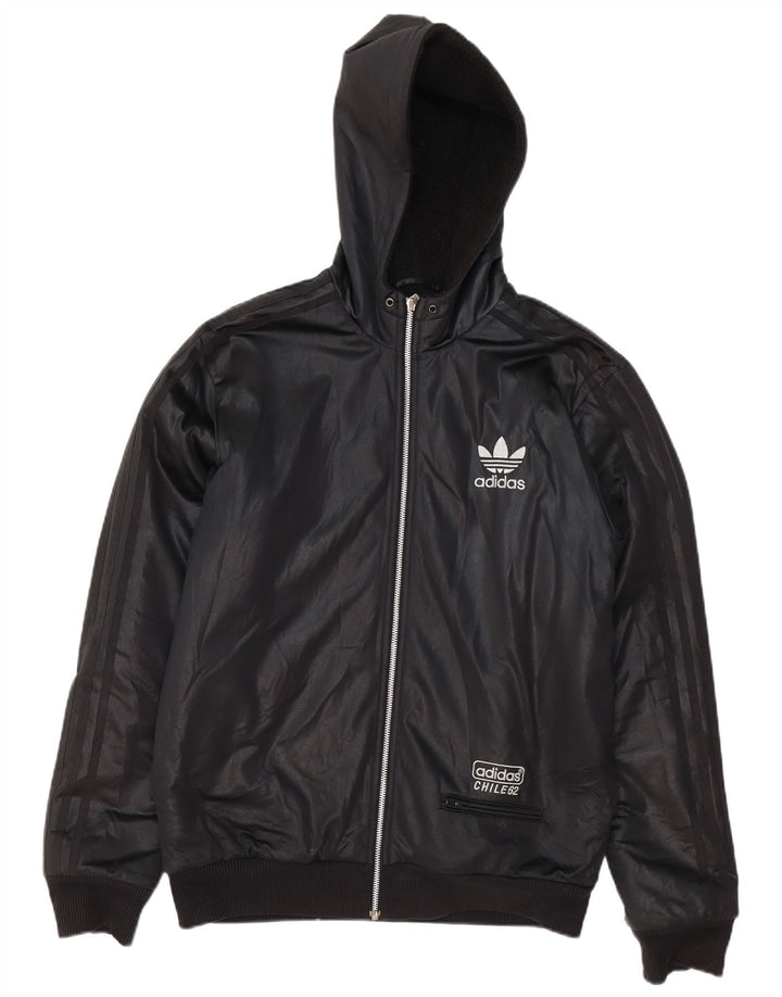 ADIDAS Herren Chile 62 Kapuzen-Bomberjacke UK 38 Mittelschwarzes Polyester