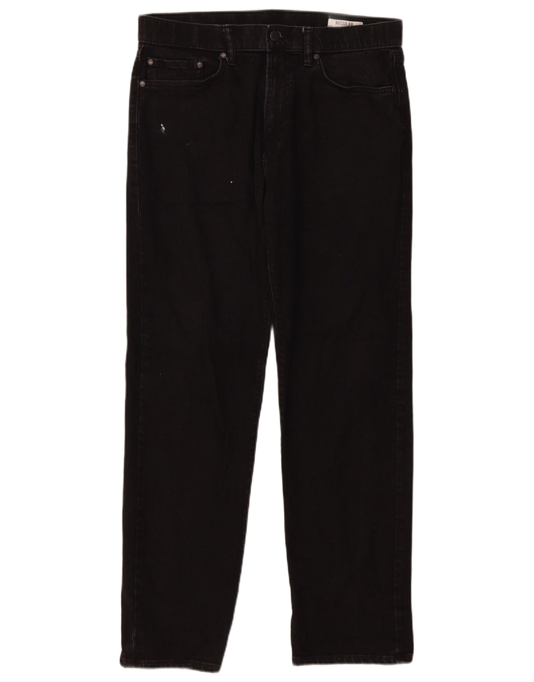 Marks & Spencer Herren Regular Straight Jeans W34 L31 Schwarze Baumwolle