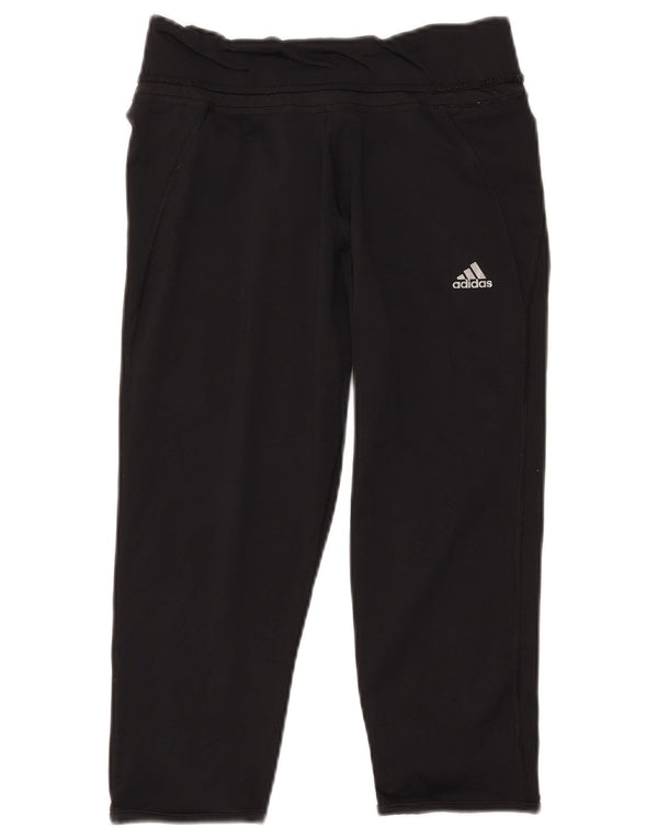 Adidas Damen Climalite Capri Leggings UK 12/14 Medium Schwarz Polyester