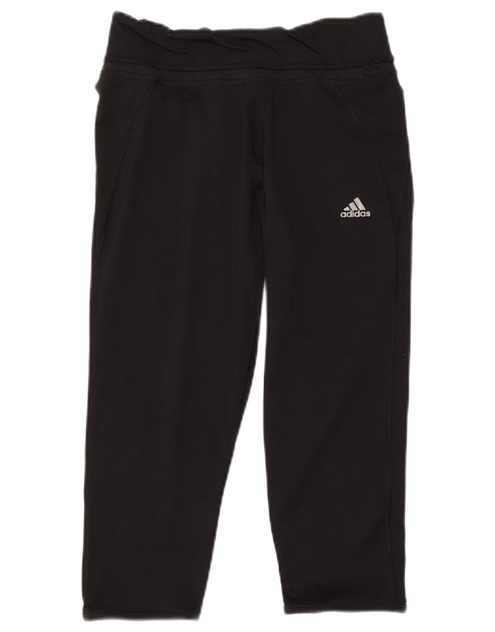 Adidas Damen Climalite Capri Leggings UK 12/14 Medium Schwarz Polyester