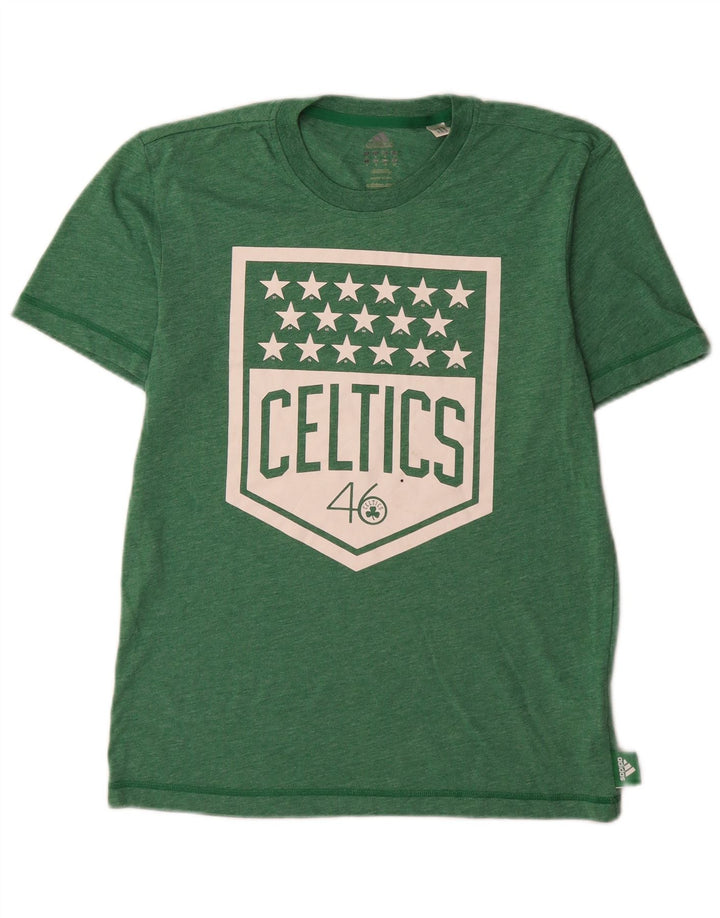 Adidas Herren Boston Celtics Graphic T-Shirt Top Small Grün Polyester