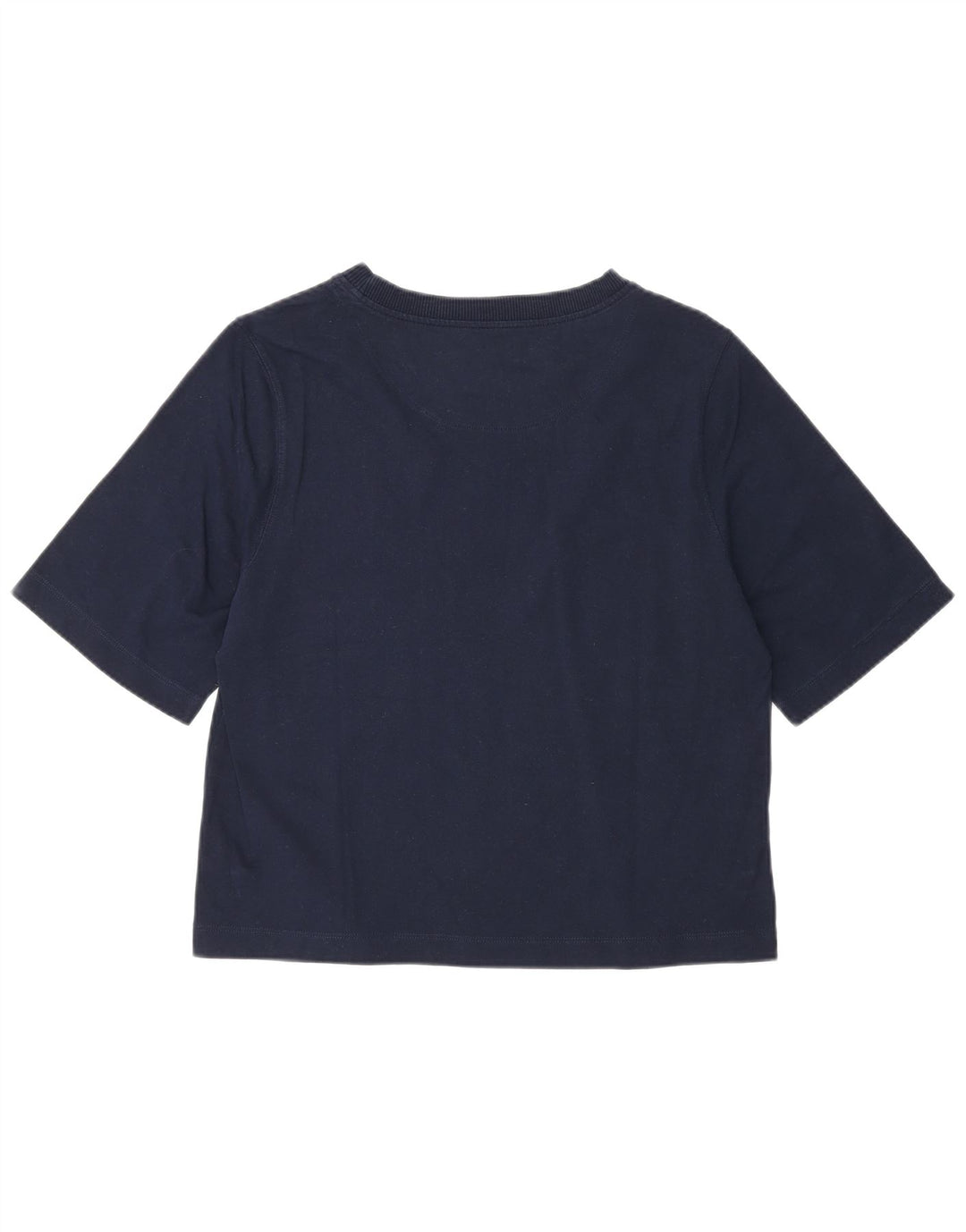 Benetton Womens Regular T-Shirt Top UK 12 Medium Marineblau Baumwolle