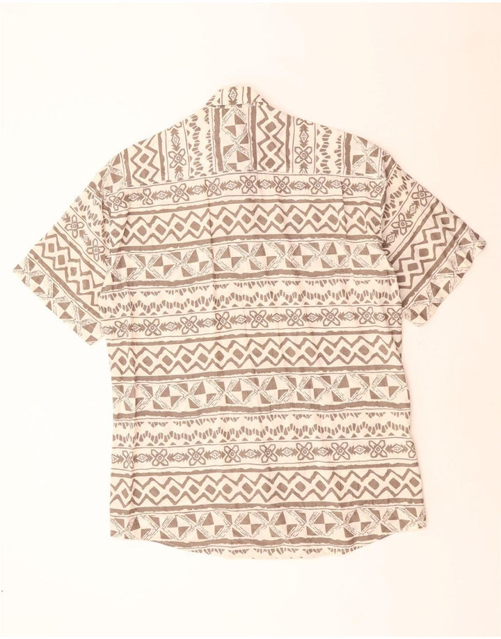 NEU FAST Herren Kurzarmhemd Größe 39/40 Mittelbeige geometrische Viskose