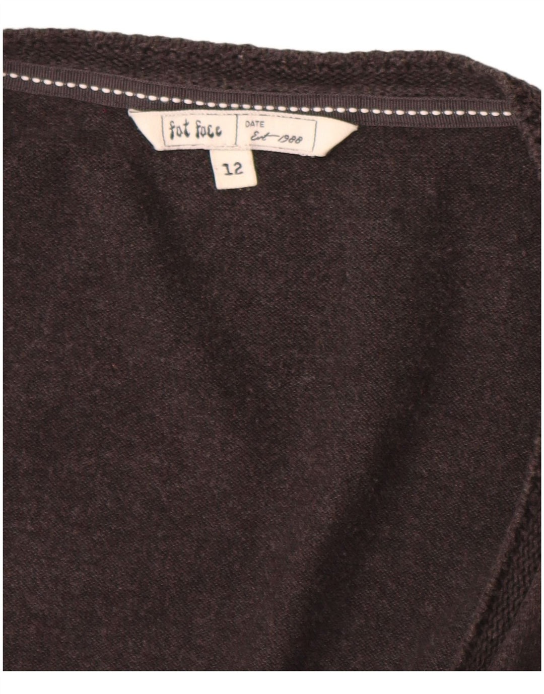 Fat Face Langärmliger Damen-Cardigan mit kurzen Ärmeln, Gr. 12, Mittelgrau