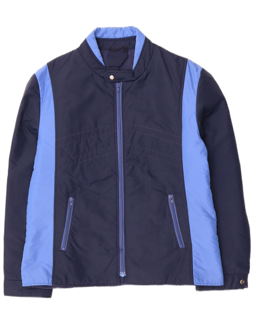 Vintage Herren-Windbreaker-Jacke, UK 40, groß, marineblau, Colourblock-Polyamid