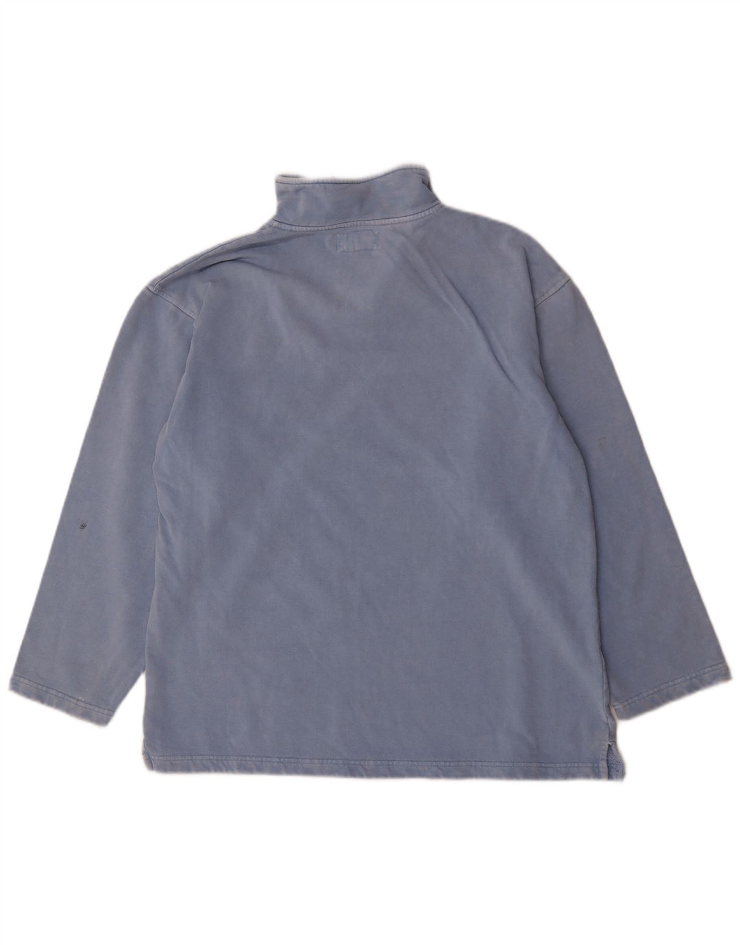 Weird Fish Herren-Sweatshirt mit Reißverschluss am Hals, mittelblaue Baumwolle