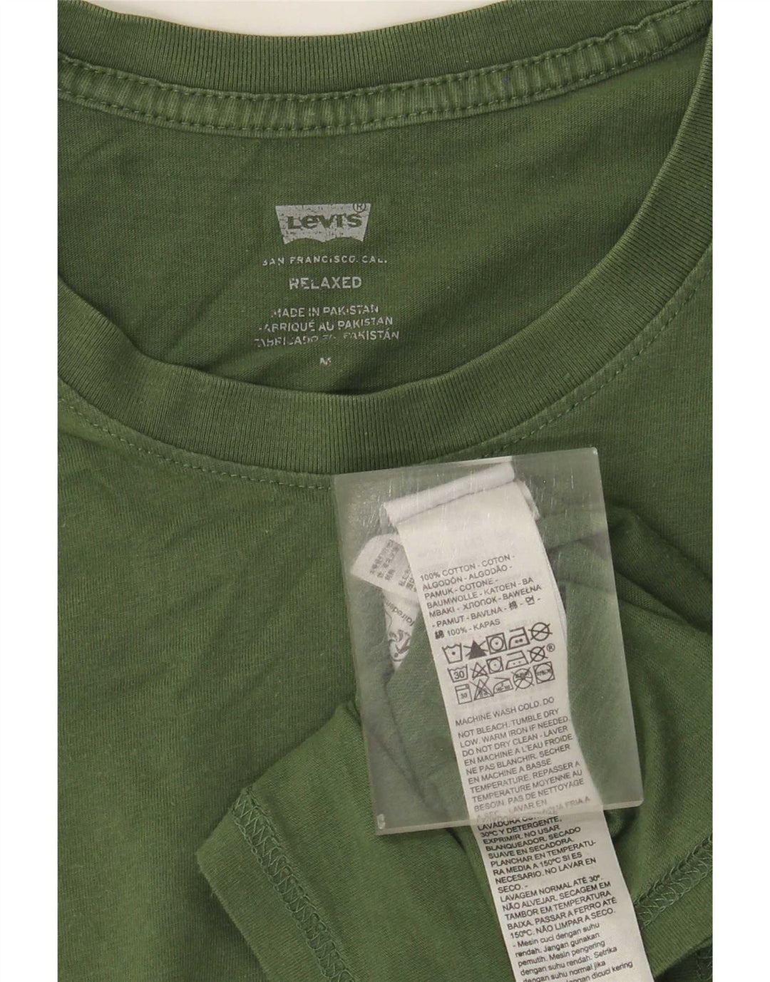 Levi's Herren Relaxed T-Shirt Top aus mittelgrüner Baumwolle
