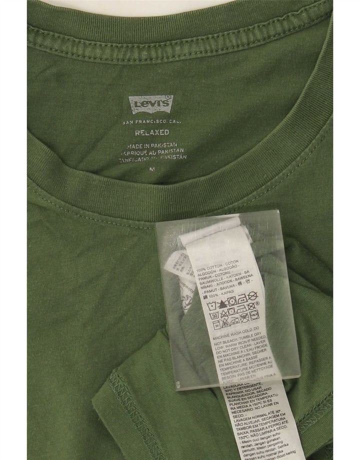 Levi's Herren Relaxed T-Shirt Top aus mittelgrüner Baumwolle