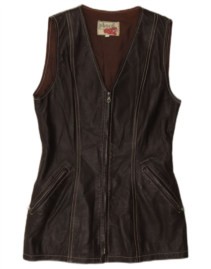 Phard Damen Lederweste UK 12 Mittelbraunes Leder