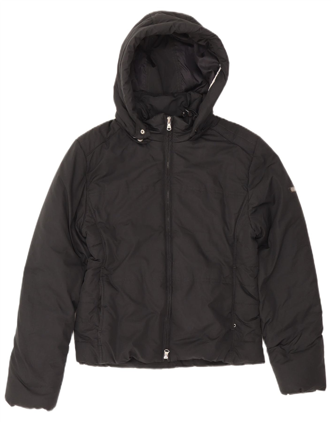 CHAMPION Wattierte Damenjacke mit Kapuze, UK 14, Mittelschwarz, Polyester