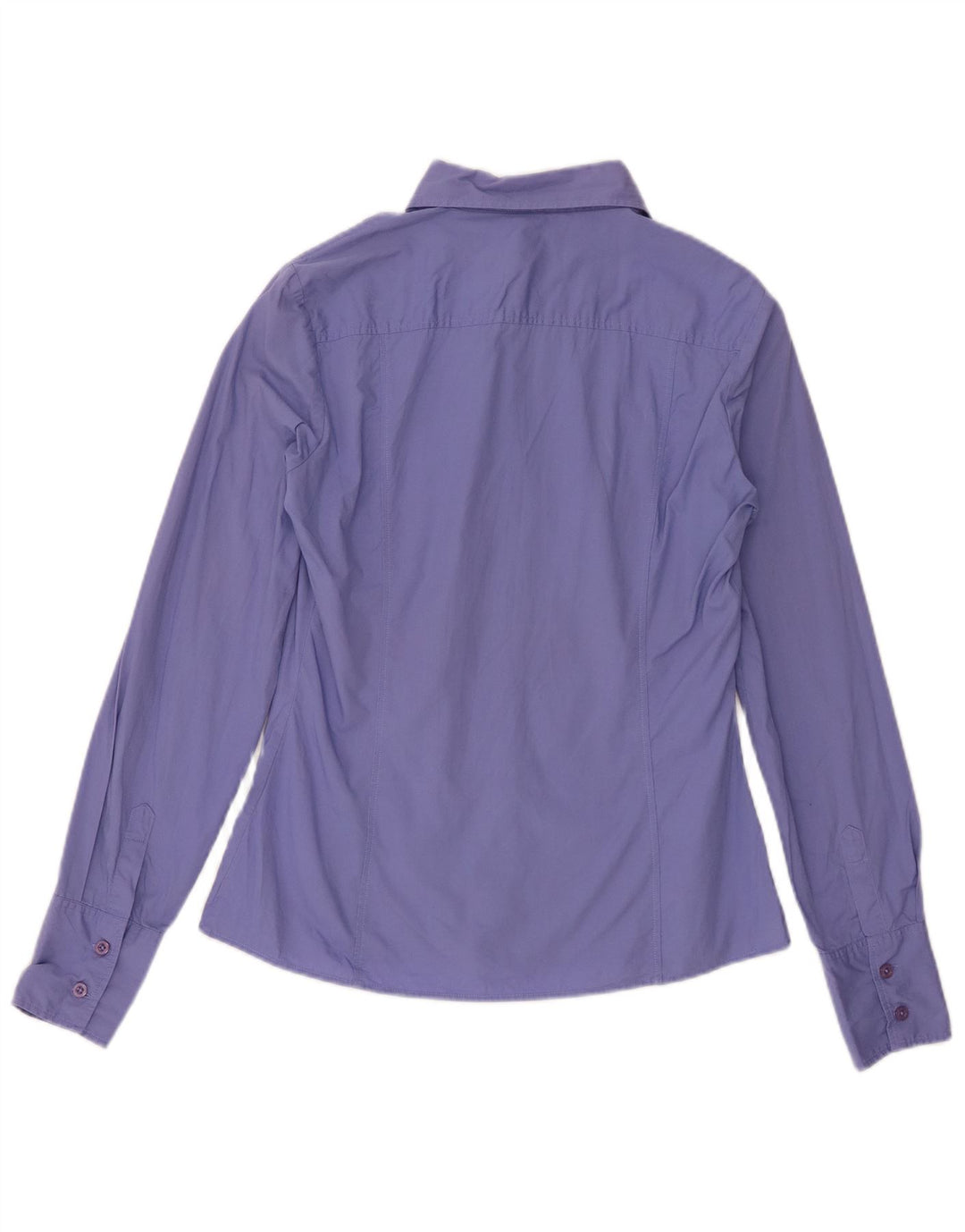 Benetton Damen-Hemd UK 14 aus mittelvioletter Baumwolle