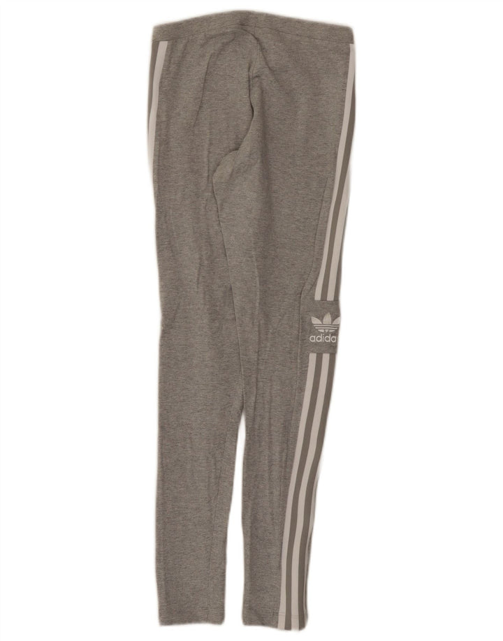 Adidas Damen Graphic Leggings UK 8 Small Graue Baumwolle