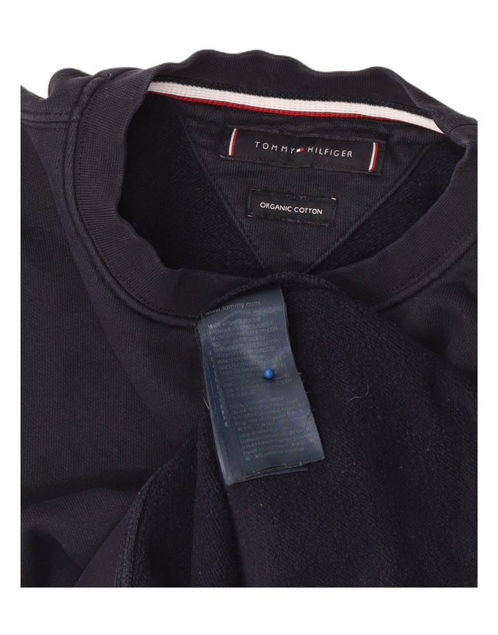 Tommy Hilfiger Herren-Sweatshirt-Pullover, mittelmarineblaue Baumwolle