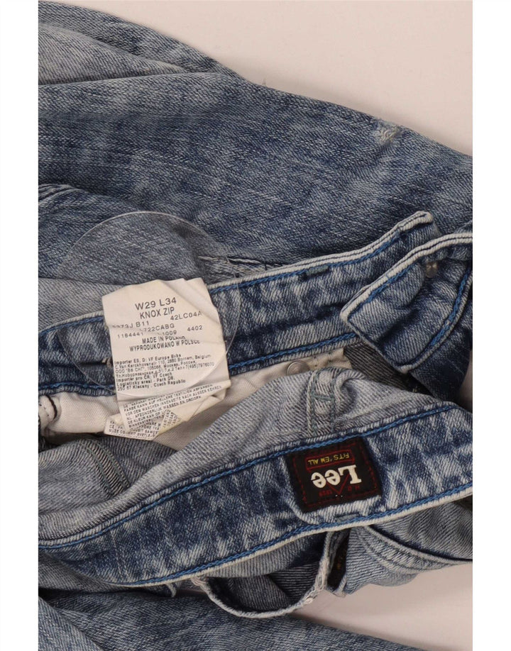 Lee Herren Knox Distressed Straight Jeans W29 L30 Blaue Baumwolle