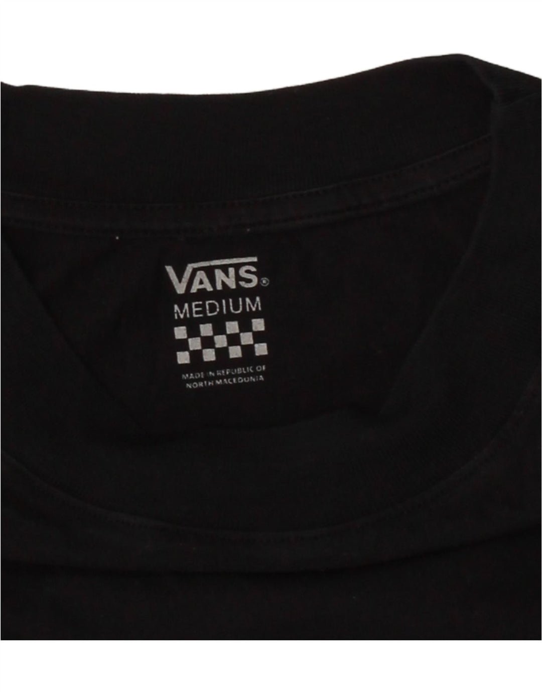 VANS Womens Crop T-Shirt Top UK 14 Medium Black Cotton