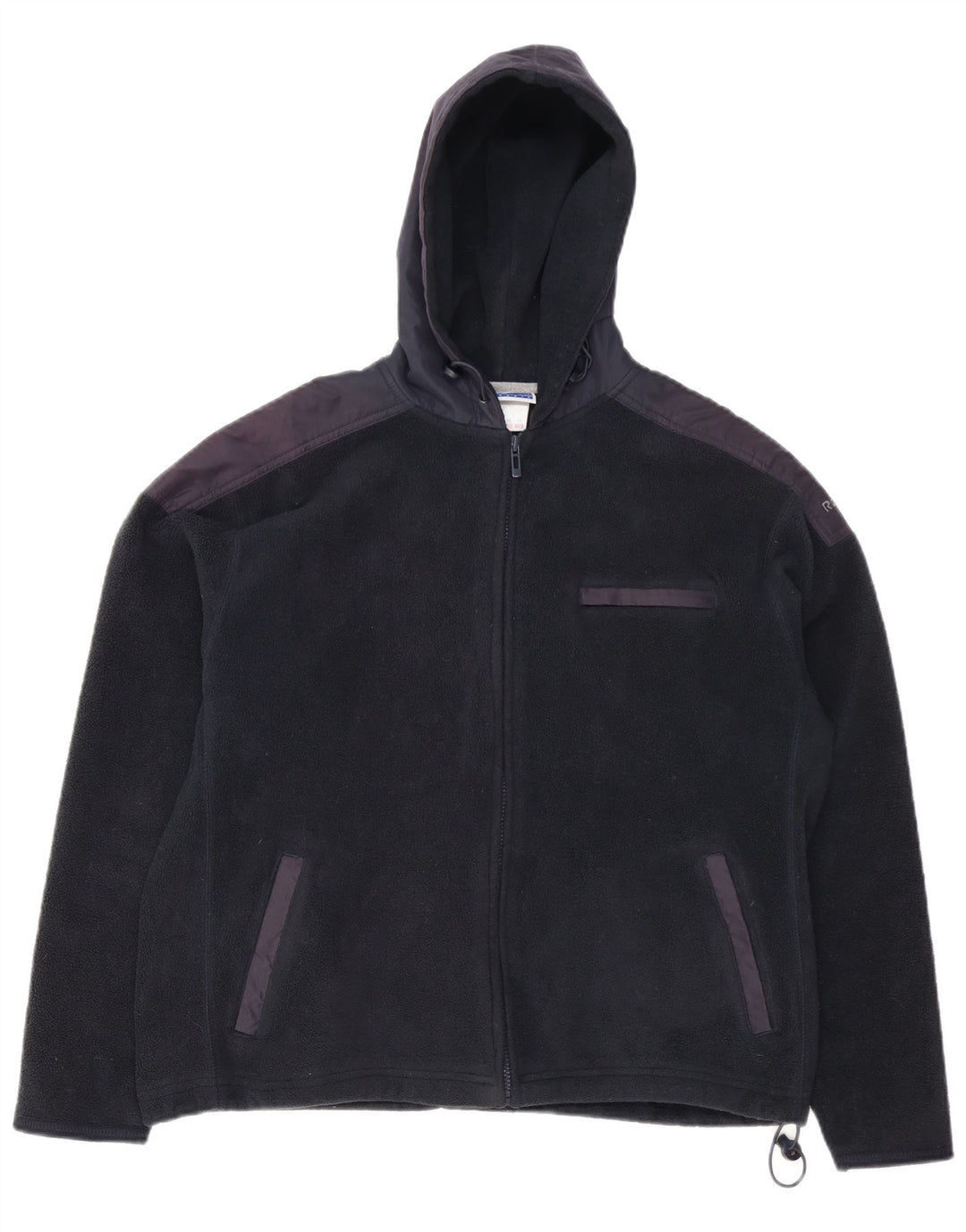 REEBOK Damen Übergroße Fleecejacke UK 16 Large Schwarz Colourblock
