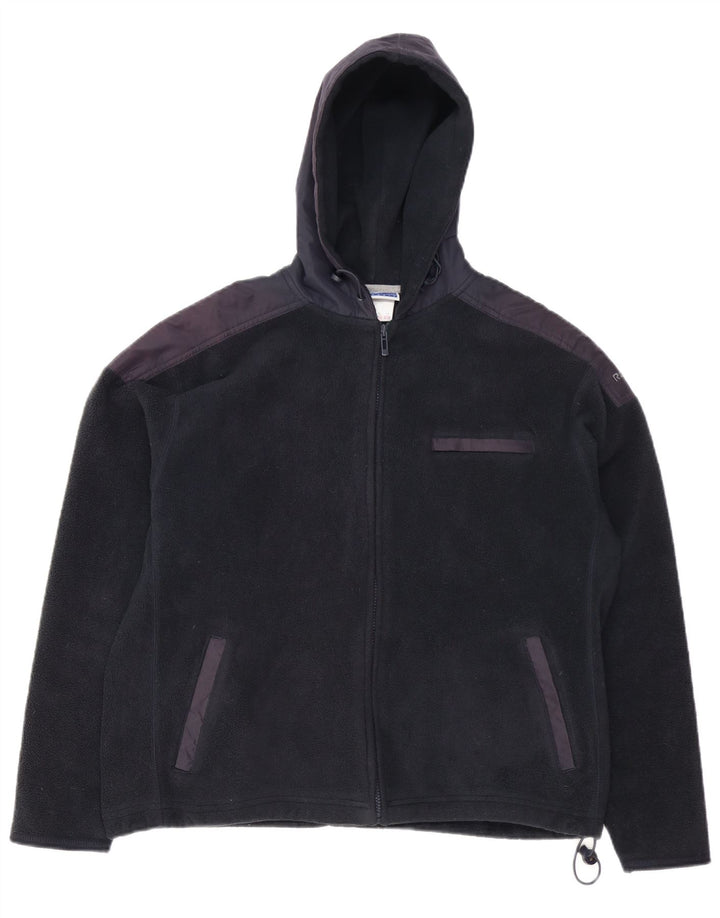 REEBOK Damen Übergroße Fleecejacke UK 16 Large Schwarz Colourblock