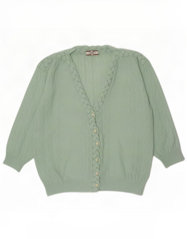Vintage Damen Cardigan Pullover UK 20 2XL Grün