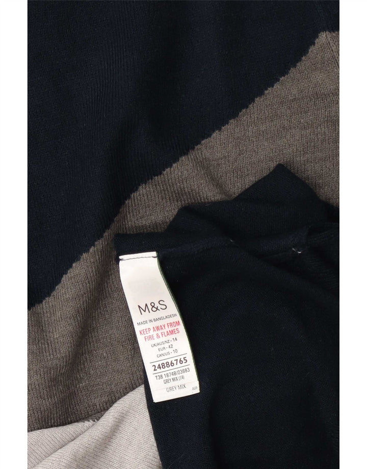 Marks & Spencer Damen Pullover mit Rundhalsausschnitt, Gr. 14, Grau