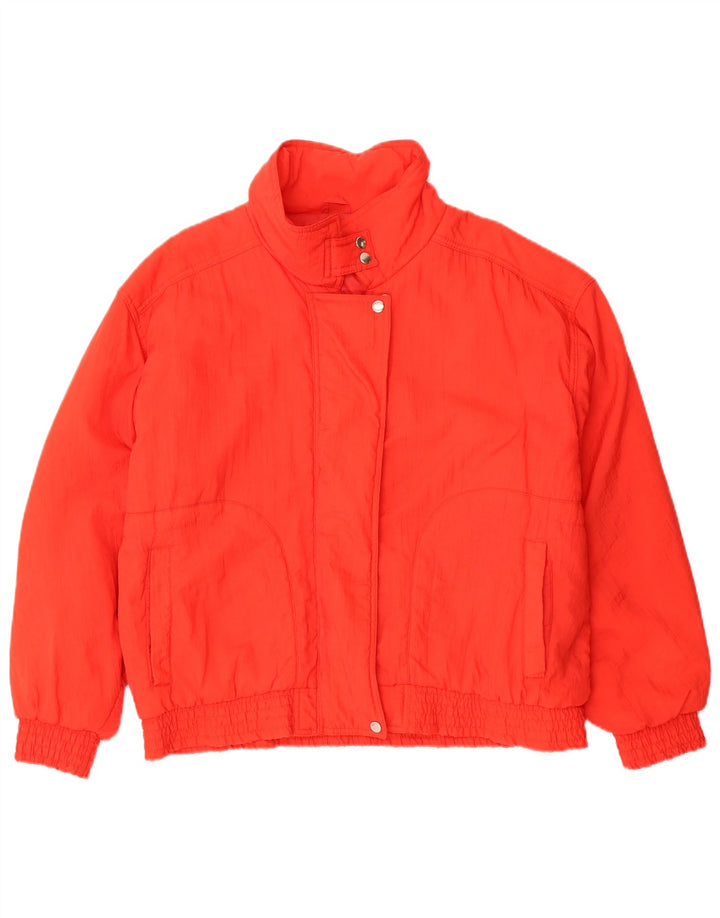 VINTAGE Womens Bomber Jacket UK 20 2XL Red Polyamide