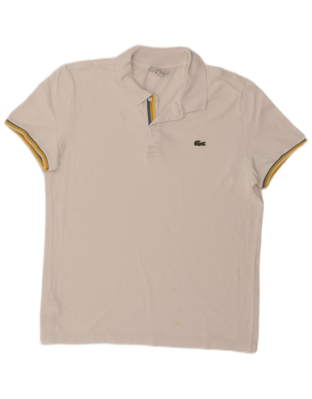 Lacoste Herren-Poloshirt mit schmaler Passform, Größe 5, große weiße Baumwolle