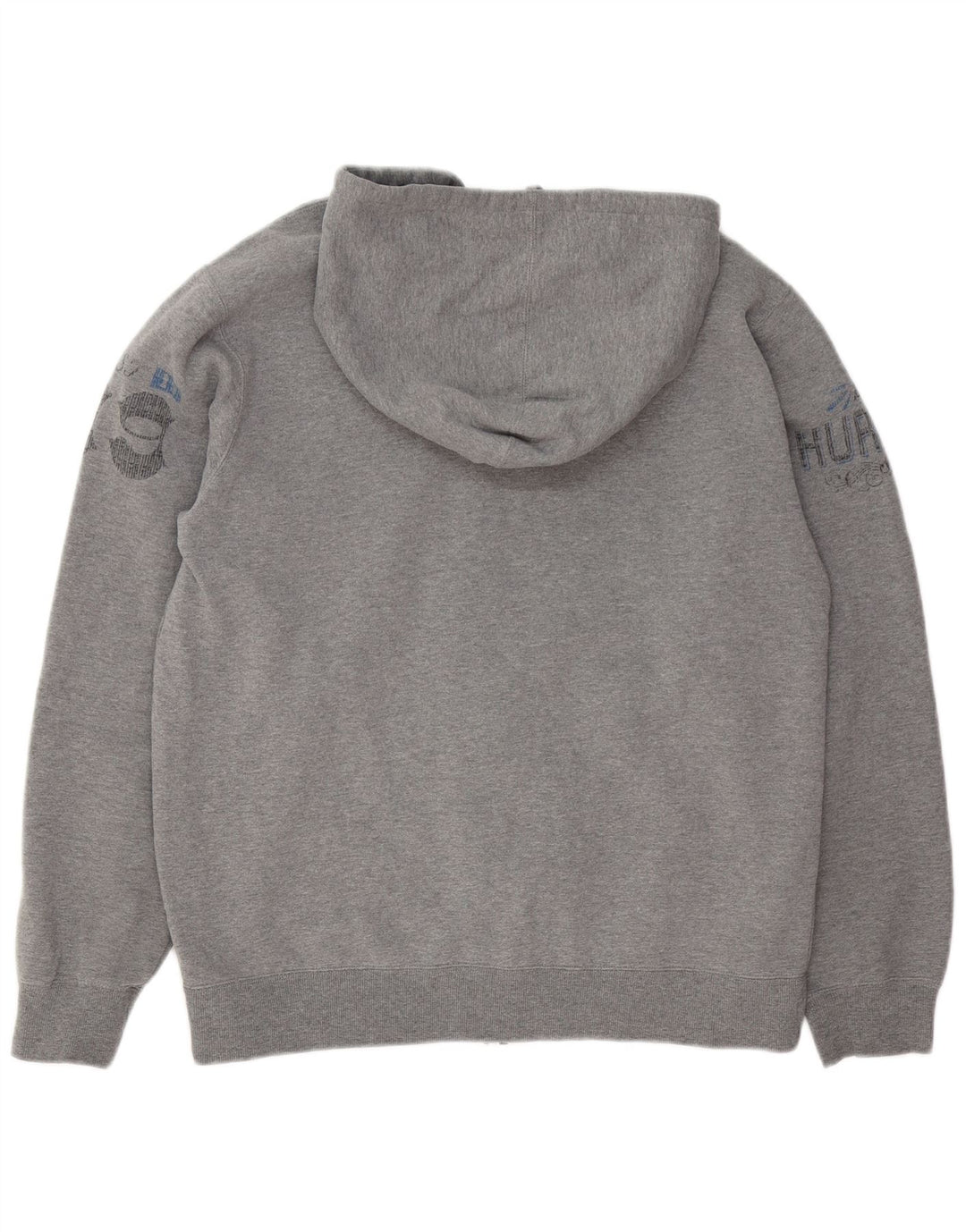 Hurley Herren-Kapuzenpullover mit grafischem Reißverschluss, mittelgrau geflecktes Polyester