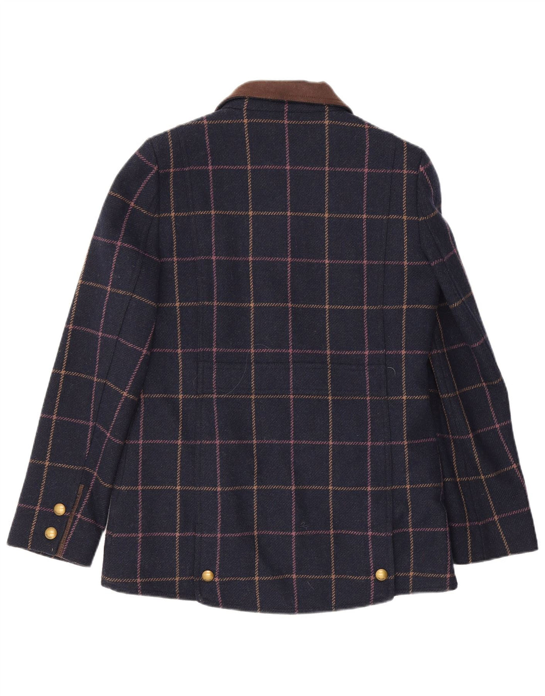 Joules Damen Bomberjacke UK 12 Medium Marineblau kariert Wolle