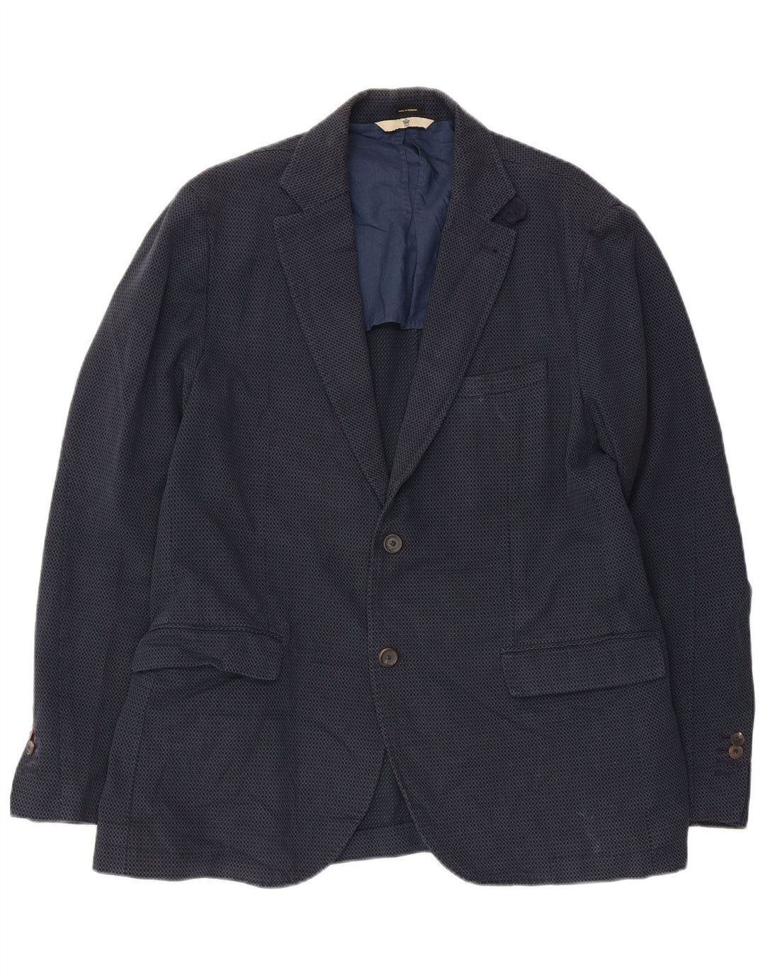 Massimo Dutti Herren-Blazer mit 2 Knöpfen, EU 52, groß, marineblau, geometrisch