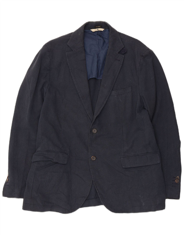 Massimo Dutti Herren-Blazer mit 2 Knöpfen, EU 52, groß, marineblau, geometrisch
