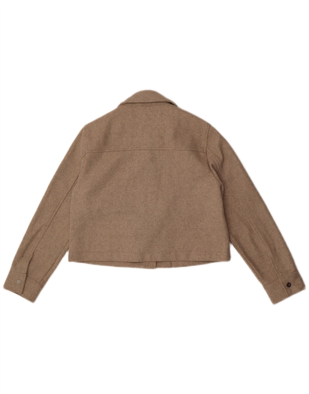 Zara Damen Crop Bomberjacke UK 10 Small Beige Flecked