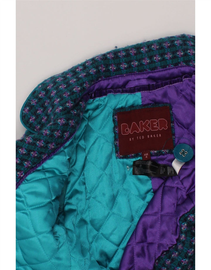 Ted Baker Mädchenmantel, 3–4 Jahre, blaues Acryl