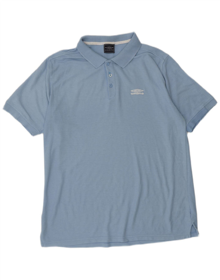 UMBRO Mens Polo Shirt Large Blue Polyester