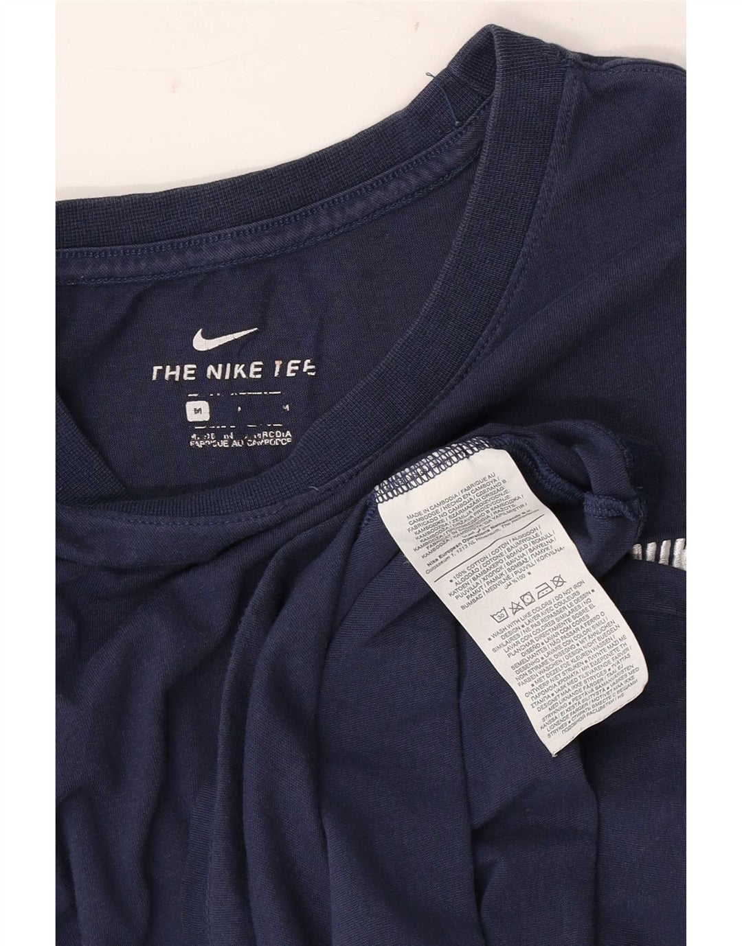 Nike Herren-T-Shirt-Oberteil, mittelgroß, marineblau, Baumwolle
