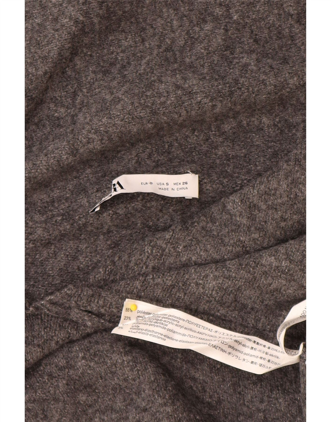 Zara Damen-Pullover mit übergroßem Schalkragen, Gr. 10, Größe S, grau, Polyester