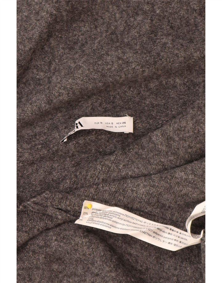 Zara Damen-Pullover mit übergroßem Schalkragen, Gr. 10, Größe S, grau, Polyester